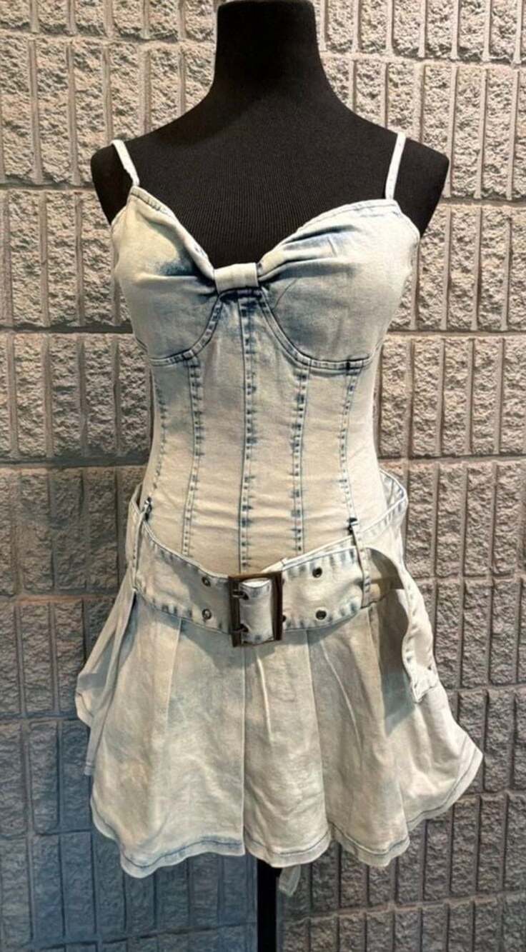 796 A.C.G. Los Angeles Acid Wash Denim Romper Size S